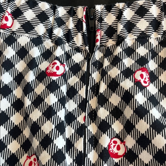 Disney Black and White Checkered Midi Skirt with Red Accents - Picture 5 of 6